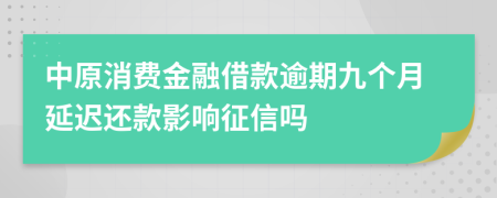 中原消费金融借款逾期九个月延迟还款影响征信吗