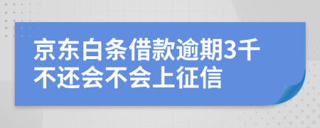 京东白条借款逾期3千不还会不会上征信