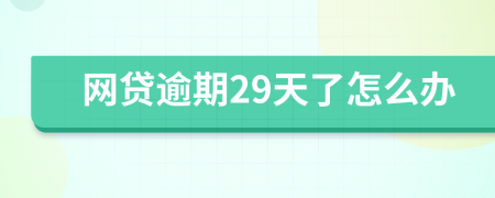 网贷逾期29天了怎么办