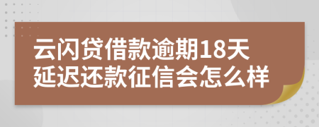 云闪贷借款逾期18天延迟还款征信会怎么样