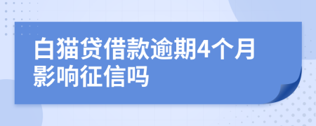 白猫贷借款逾期4个月影响征信吗