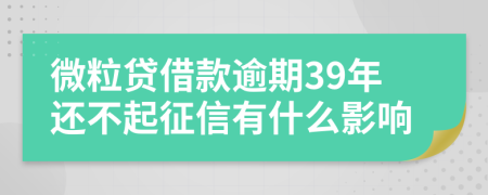 微粒贷借款逾期39年还不起征信有什么影响