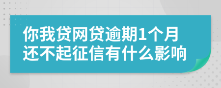 你我贷网贷逾期1个月还不起征信有什么影响