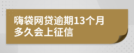 嗨袋网贷逾期13个月多久会上征信