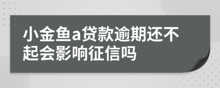 小金鱼a贷款逾期还不起会影响征信吗