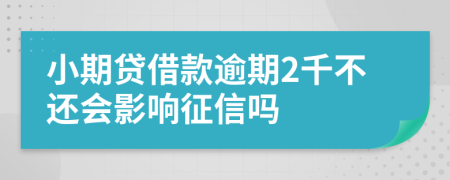 小期贷借款逾期2千不还会影响征信吗