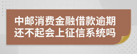 中邮消费金融借款逾期还不起会上征信系统吗