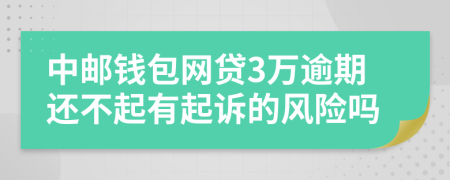 中邮钱包网贷3万逾期还不起有起诉的风险吗