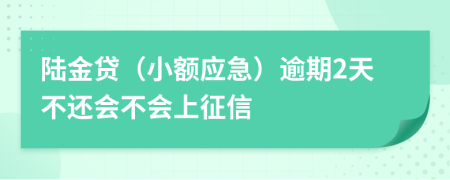 陆金贷（小额应急）逾期2天不还会不会上征信