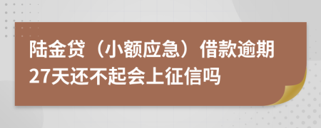 陆金贷（小额应急）借款逾期27天还不起会上征信吗