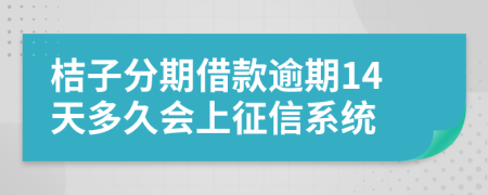 桔子分期借款逾期14天多久会上征信系统