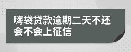 嗨袋贷款逾期二天不还会不会上征信