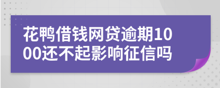 花鸭借钱网贷逾期1000还不起影响征信吗