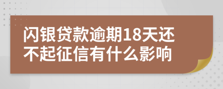 闪银贷款逾期18天还不起征信有什么影响