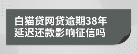 白猫贷网贷逾期38年延迟还款影响征信吗