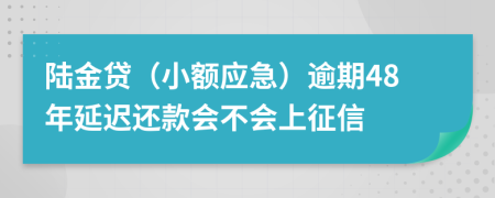 陆金贷（小额应急）逾期48年延迟还款会不会上征信