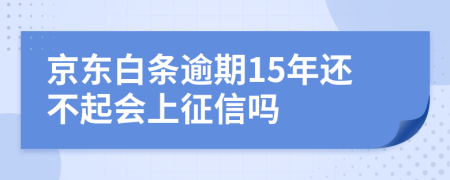 京东白条逾期15年还不起会上征信吗