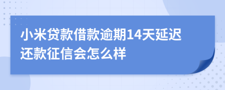 小米贷款借款逾期14天延迟还款征信会怎么样