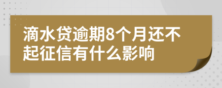 滴水贷逾期8个月还不起征信有什么影响