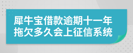 犀牛宝借款逾期十一年拖欠多久会上征信系统