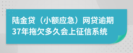 陆金贷（小额应急）网贷逾期37年拖欠多久会上征信系统