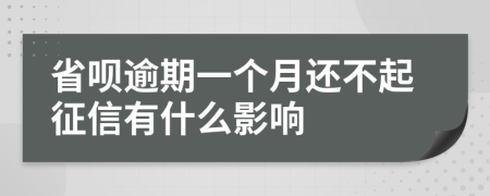 省呗逾期一个月还不起征信有什么影响