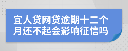 宜人贷网贷逾期十二个月还不起会影响征信吗