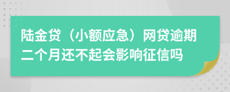 陆金贷（小额应急）网贷逾期二个月还不起会影响征信吗