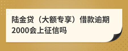 陆金贷（大额专享）借款逾期2000会上征信吗