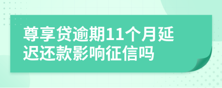 尊享贷逾期11个月延迟还款影响征信吗