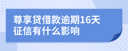 尊享贷借款逾期16天征信有什么影响