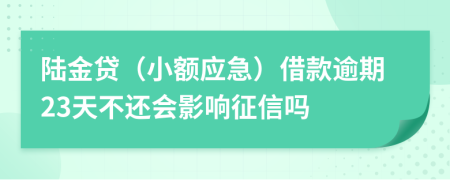 陆金贷（小额应急）借款逾期23天不还会影响征信吗