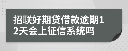 招联好期贷借款逾期12天会上征信系统吗