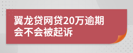 翼龙贷网贷20万逾期会不会被起诉