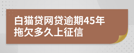 白猫贷网贷逾期45年拖欠多久上征信