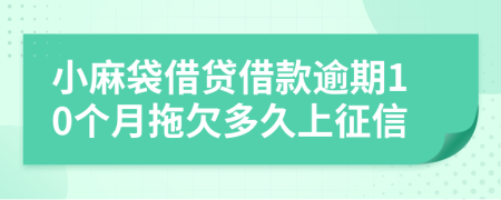 小麻袋借贷借款逾期10个月拖欠多久上征信