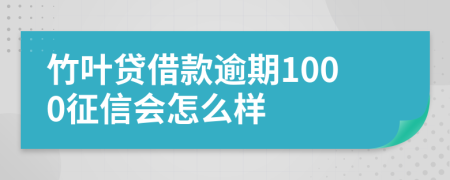 竹叶贷借款逾期1000征信会怎么样