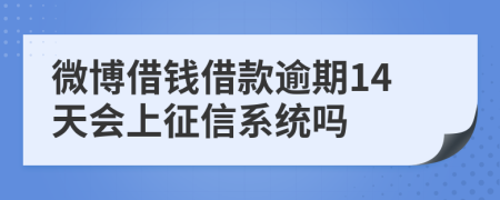 微博借钱借款逾期14天会上征信系统吗