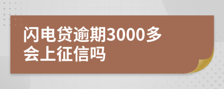 闪电贷逾期3000多会上征信吗
