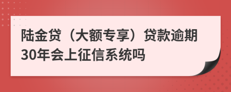 陆金贷（大额专享）贷款逾期30年会上征信系统吗