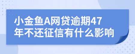 小金鱼A网贷逾期47年不还征信有什么影响