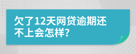 欠了12天网贷逾期还不上会怎样？