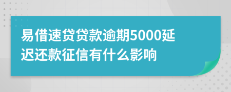 易借速贷贷款逾期5000延迟还款征信有什么影响