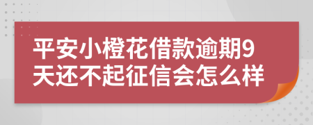 平安小橙花借款逾期9天还不起征信会怎么样