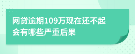 网贷逾期109万现在还不起会有哪些严重后果