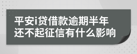 平安i贷借款逾期半年还不起征信有什么影响