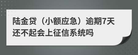 陆金贷（小额应急）逾期7天还不起会上征信系统吗