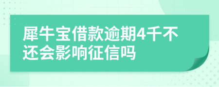 犀牛宝借款逾期4千不还会影响征信吗