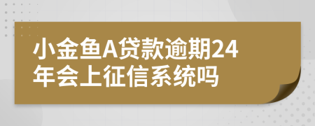 小金鱼A贷款逾期24年会上征信系统吗