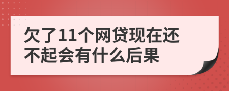 欠了11个网贷现在还不起会有什么后果